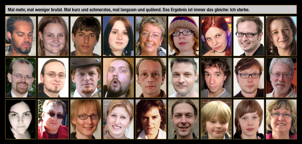 Seite 5: Mal mehr, mal weniger brutal. Mal kurz und schmerzlos, mal langsam und qu�lend. Das Ergebnis ist immer das gleiche: Ich sterbe.